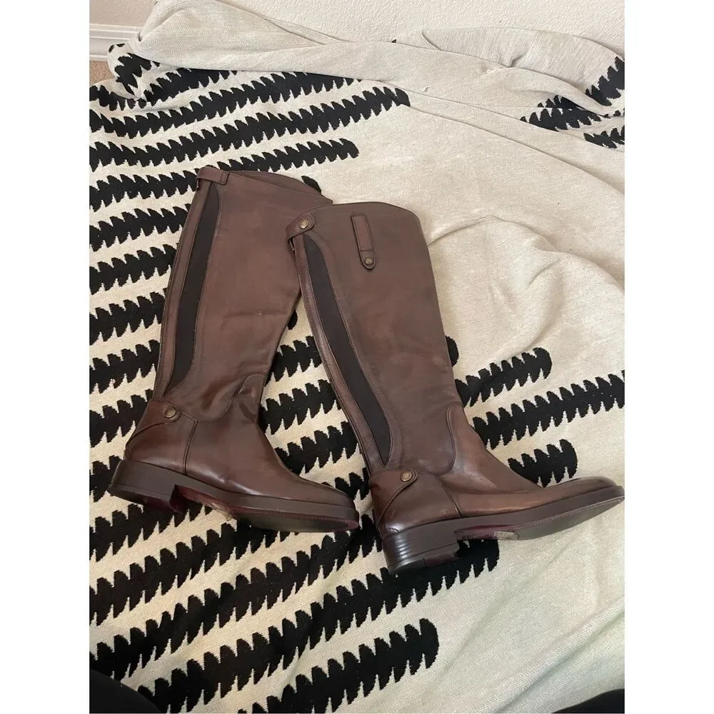 NEW Emanuel Castro Tall Knee High Riding Womens Boots leather‎ size 8